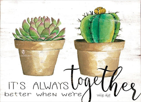 Its Always Better Together    White Modern Wood Framed Art Print with Double Matting by Jacobs, Cindy