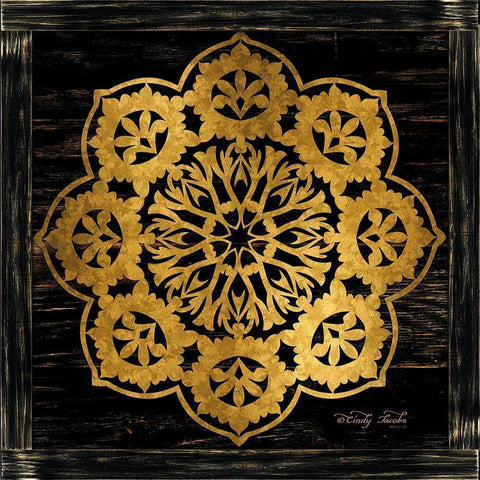 Gold Mandala I    Gold Ornate Wood Framed Art Print with Double Matting by Jacobs, Cindy