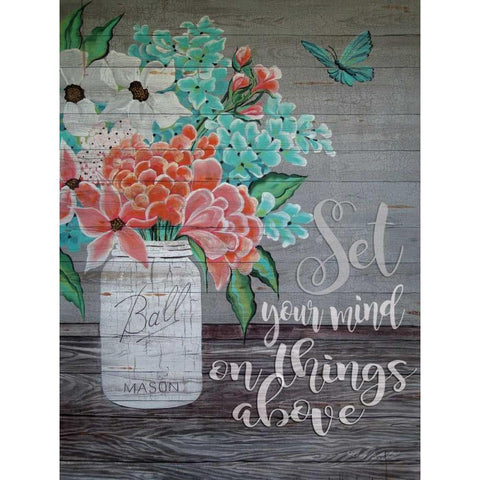 Set Your Mind on Things Above Black Modern Wood Framed Art Print with Double Matting by Jacobs, Cindy