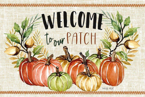 Welcome to Our Patch Black Ornate Wood Framed Art Print with Double Matting by jacobs, Cindy