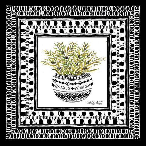 Aztec Floral I  Gold Ornate Wood Framed Art Print with Double Matting by Jacobs, Cindy