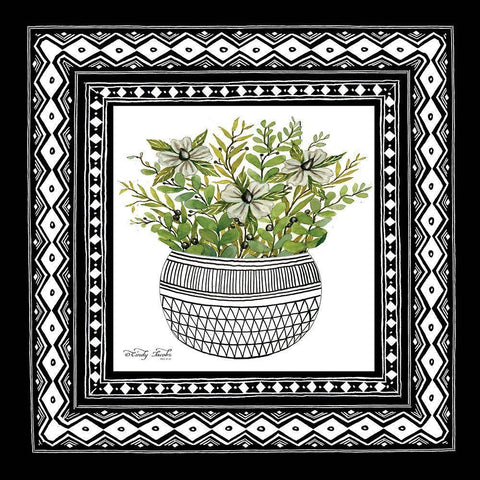 Aztec Floral II  Gold Ornate Wood Framed Art Print with Double Matting by Jacobs, Cindy