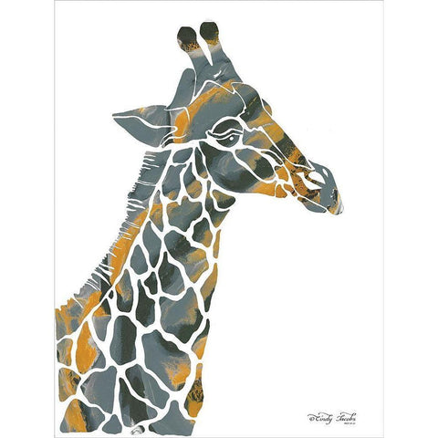 Bright Giraffe I Black Modern Wood Framed Art Print with Double Matting by Jacobs, Cindy