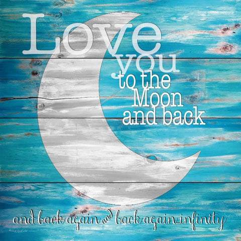 Love You to the Moon and Back Black Ornate Wood Framed Art Print with Double Matting by Jacobs, Cindy