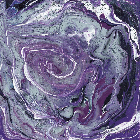 Abstract in Purple II White Modern Wood Framed Art Print by Jacobs, Cindy