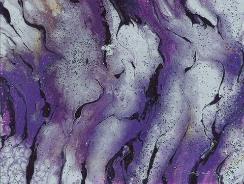 Abstract in Purple III Black Ornate Wood Framed Art Print with Double Matting by Jacobs, Cindy