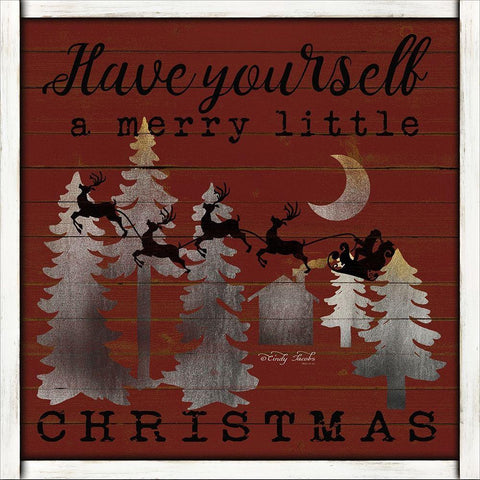 Have Yourself a Merry Little Christmas White Modern Wood Framed Art Print with Double Matting by Jacobs, Cindy