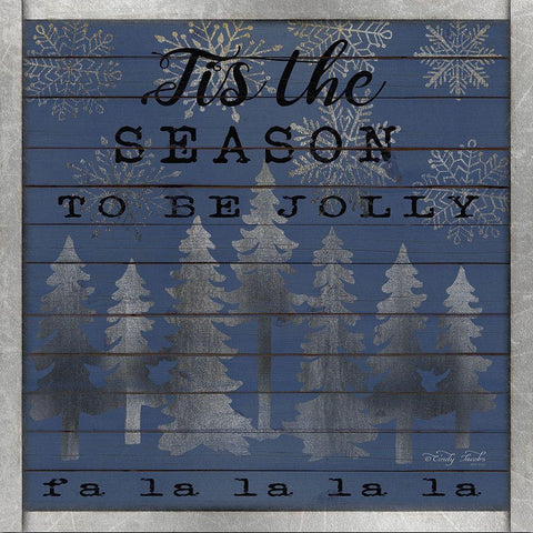 Tis the Season White Modern Wood Framed Art Print with Double Matting by Jacobs, Cindy