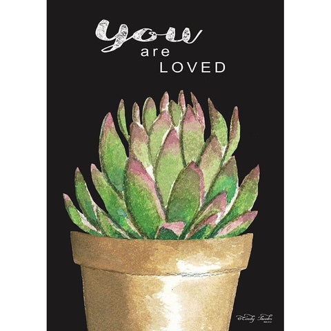 You Are Loved Cactus      Gold Ornate Wood Framed Art Print with Double Matting by Jacobs, Cindy