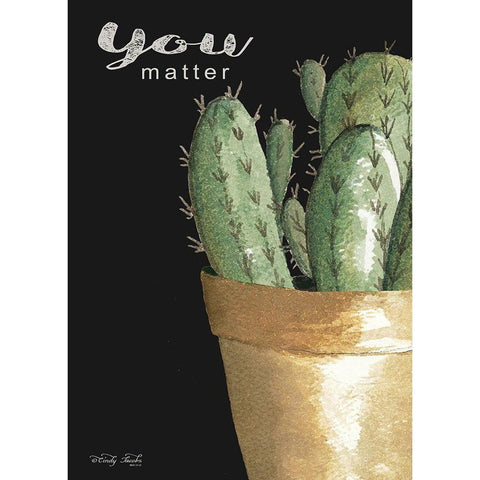 You Matter Cactus     Gold Ornate Wood Framed Art Print with Double Matting by Jacobs, Cindy