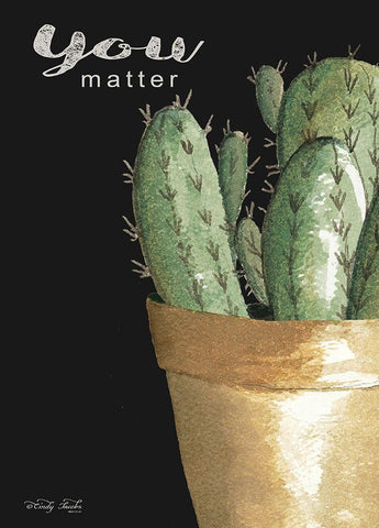 You Matter Cactus     Black Ornate Wood Framed Art Print with Double Matting by Jacobs, Cindy