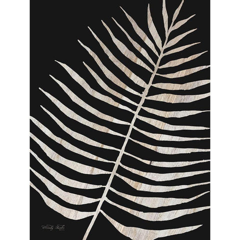 Palm Frond Wood Grain I Black Modern Wood Framed Art Print with Double Matting by Jacobs, Cindy