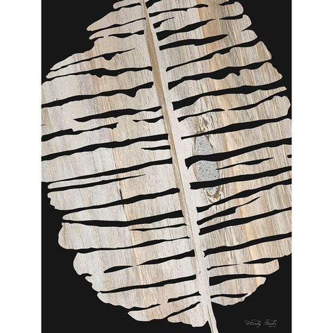 Palm Frond Wood Grain II White Modern Wood Framed Art Print by Jacobs, Cindy