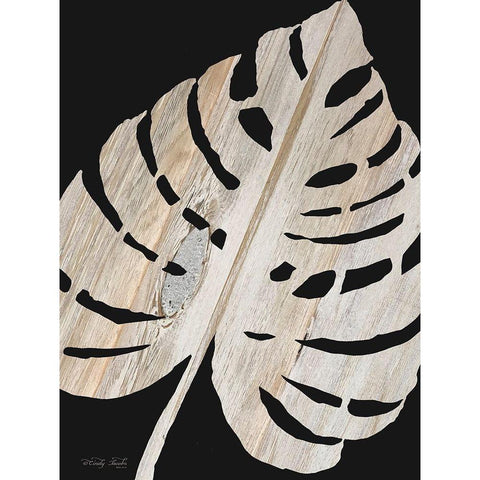 Palm Frond Wood Grain III White Modern Wood Framed Art Print by Jacobs, Cindy