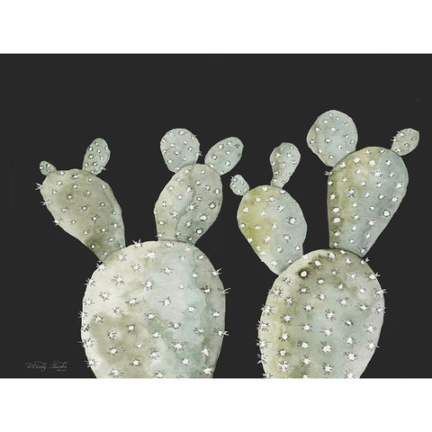 Happy Cactus II Gold Ornate Wood Framed Art Print with Double Matting by Jacobs, Cindy