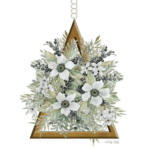 Geometric Triangle Muted Floral I Black Modern Wood Framed Art Print by Jacobs, Cindy