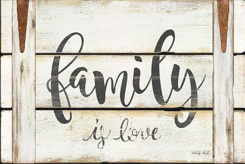 Family is Love   White Modern Wood Framed Art Print with Double Matting by Jacobs, Cindy