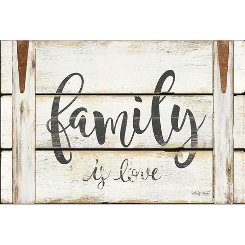 Family is Love   Black Modern Wood Framed Art Print with Double Matting by Jacobs, Cindy