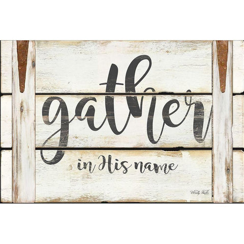 Gather in His Name   Black Modern Wood Framed Art Print with Double Matting by Jacobs, Cindy
