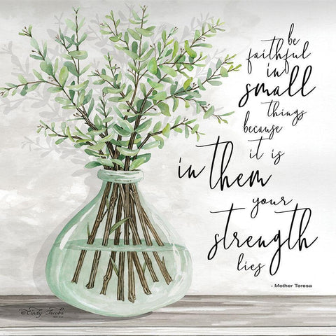 Be Faithful White Modern Wood Framed Art Print by Jacobs, Cindy