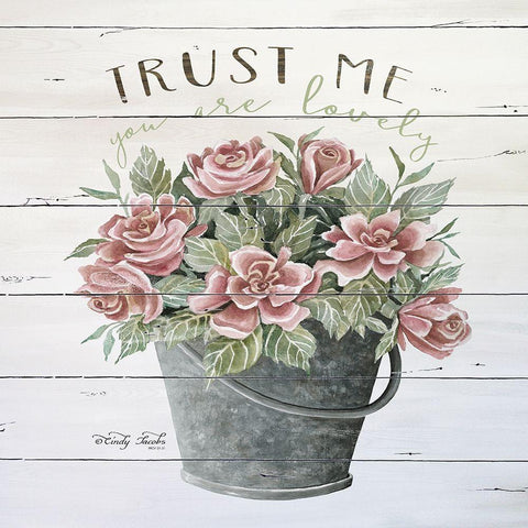 Trust Me Black Ornate Wood Framed Art Print with Double Matting by Jacobs, Cindy