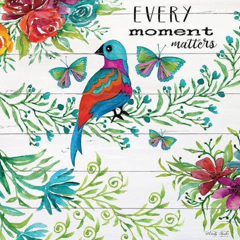 Every Little Moment Matters Black Modern Wood Framed Art Print with Double Matting by Jacobs, Cindy