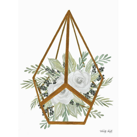 Gold Geometric Diamond      White Modern Wood Framed Art Print by Jacobs, Cindy