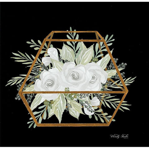 Gold Geometric Polygon Gold Ornate Wood Framed Art Print with Double Matting by Jacobs, Cindy