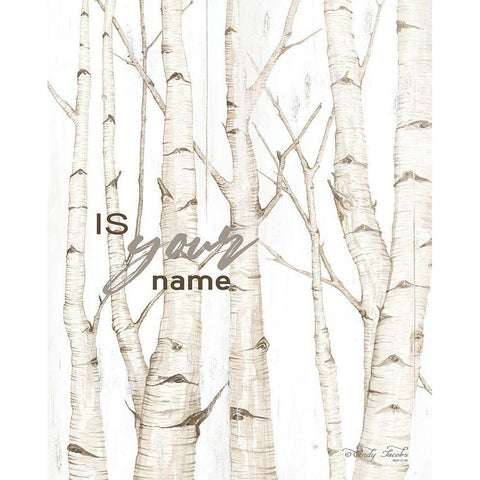 Is Your Name   Black Modern Wood Framed Art Print with Double Matting by Jacobs, Cindy