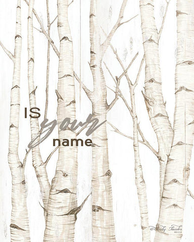 Is Your Name   White Modern Wood Framed Art Print with Double Matting by Jacobs, Cindy