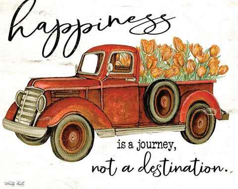 Happiness is a Journey  Black Ornate Wood Framed Art Print with Double Matting by Jacobs, Cindy