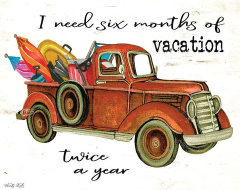 Vacation Truck Black Ornate Wood Framed Art Print with Double Matting by Jacobs, Cindy