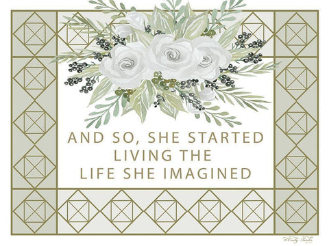 Living the Life She Imagined Black Ornate Wood Framed Art Print with Double Matting by Jacobs, Cindy