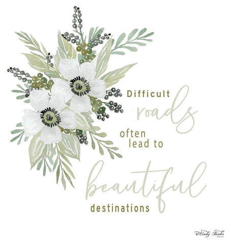 Beautiful Destinations White Modern Wood Framed Art Print with Double Matting by Jacobs, Cindy