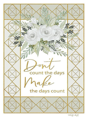 Make the Days Count White Modern Wood Framed Art Print with Double Matting by Jacobs, Cindy