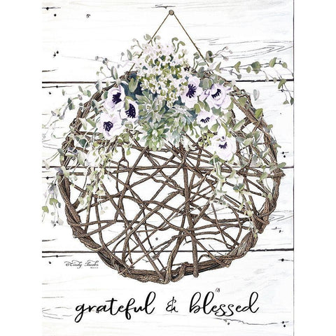 Grateful and Blessed Black Modern Wood Framed Art Print with Double Matting by Jacobs, Cindy