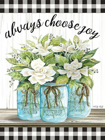 Always Choose Joy White Modern Wood Framed Art Print with Double Matting by Jacobs, Cindy