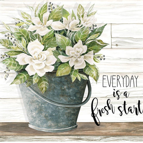 Everyday is a Fresh Start Black Modern Wood Framed Art Print with Double Matting by Jacobs, Cindy