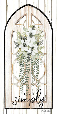 Live Simply Black Ornate Wood Framed Art Print with Double Matting by Jacobs, Cindy