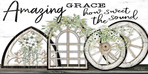 Amazing Grace Black Ornate Wood Framed Art Print with Double Matting by Jacobs, Cindy