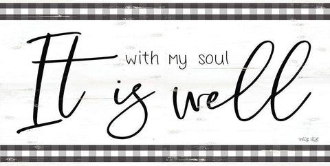 It is Well With My Soul White Modern Wood Framed Art Print with Double Matting by Jacobs, Cindy