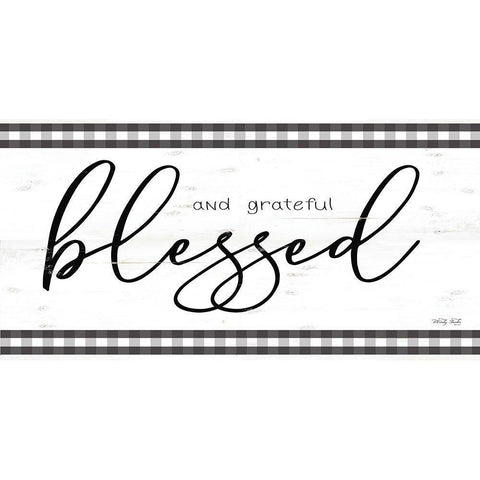 Blessed and Grateful White Modern Wood Framed Art Print by Jacobs, Cindy