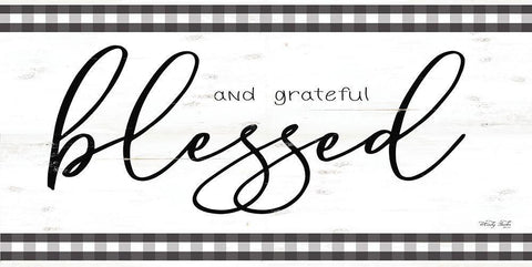 Blessed and Grateful White Modern Wood Framed Art Print with Double Matting by Jacobs, Cindy