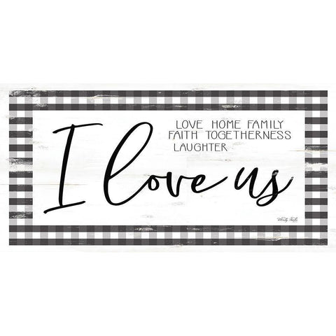 I Love Us White Modern Wood Framed Art Print by Jacobs, Cindy
