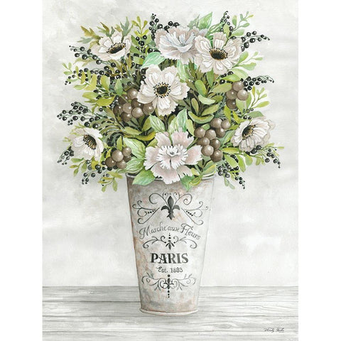 French Floral II  Black Modern Wood Framed Art Print with Double Matting by Jacobs, Cindy