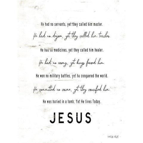 Jesus       White Modern Wood Framed Art Print by Jacobs, Cindy