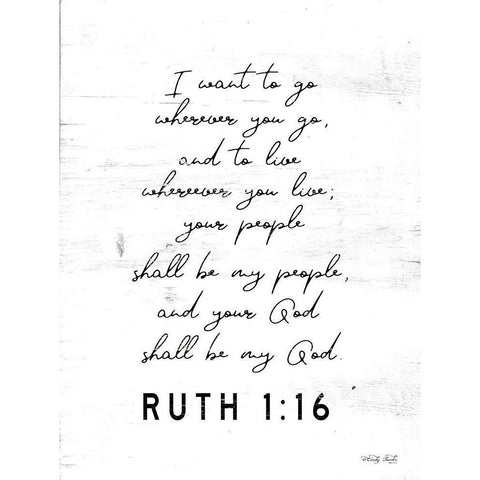 Ruth 1:16     Black Modern Wood Framed Art Print with Double Matting by Jacobs, Cindy