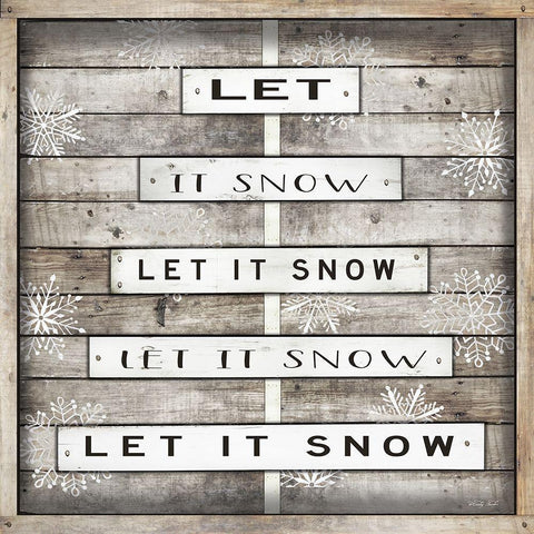 Let It Snow Black Modern Wood Framed Art Print with Double Matting by Jacobs, Cindy