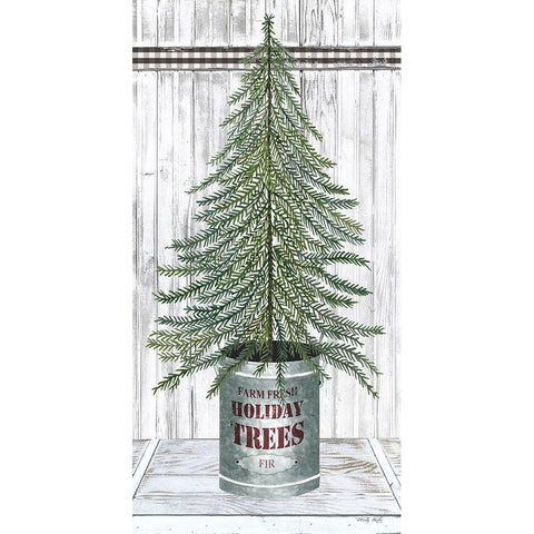 Galvanized Pot Fir White Modern Wood Framed Art Print by Jacobs, Cindy