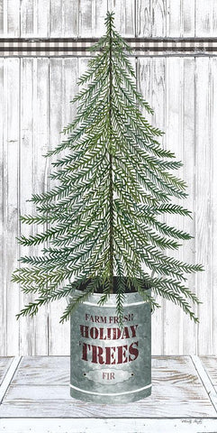 Galvanized Pot Fir Black Ornate Wood Framed Art Print with Double Matting by Jacobs, Cindy